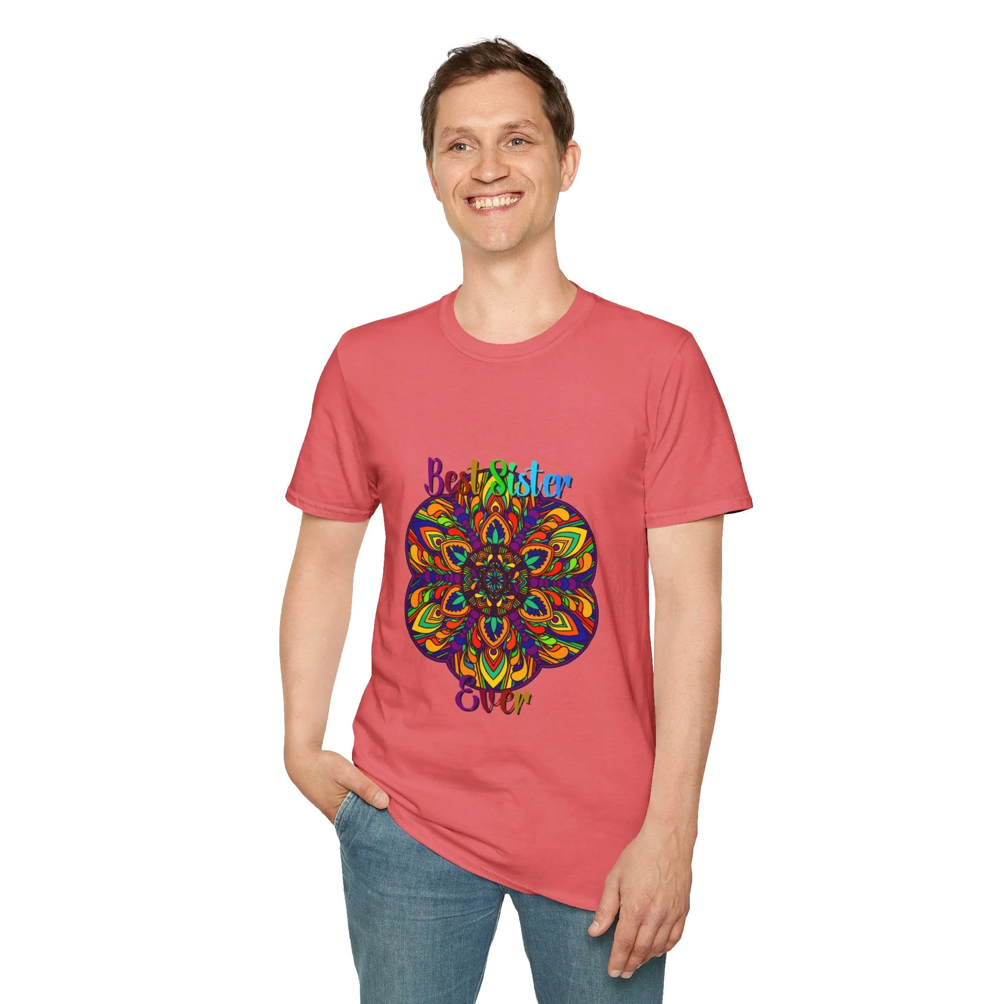 Mandala Art Gift Softstyle T-Shirt - Hand-Drawn Design