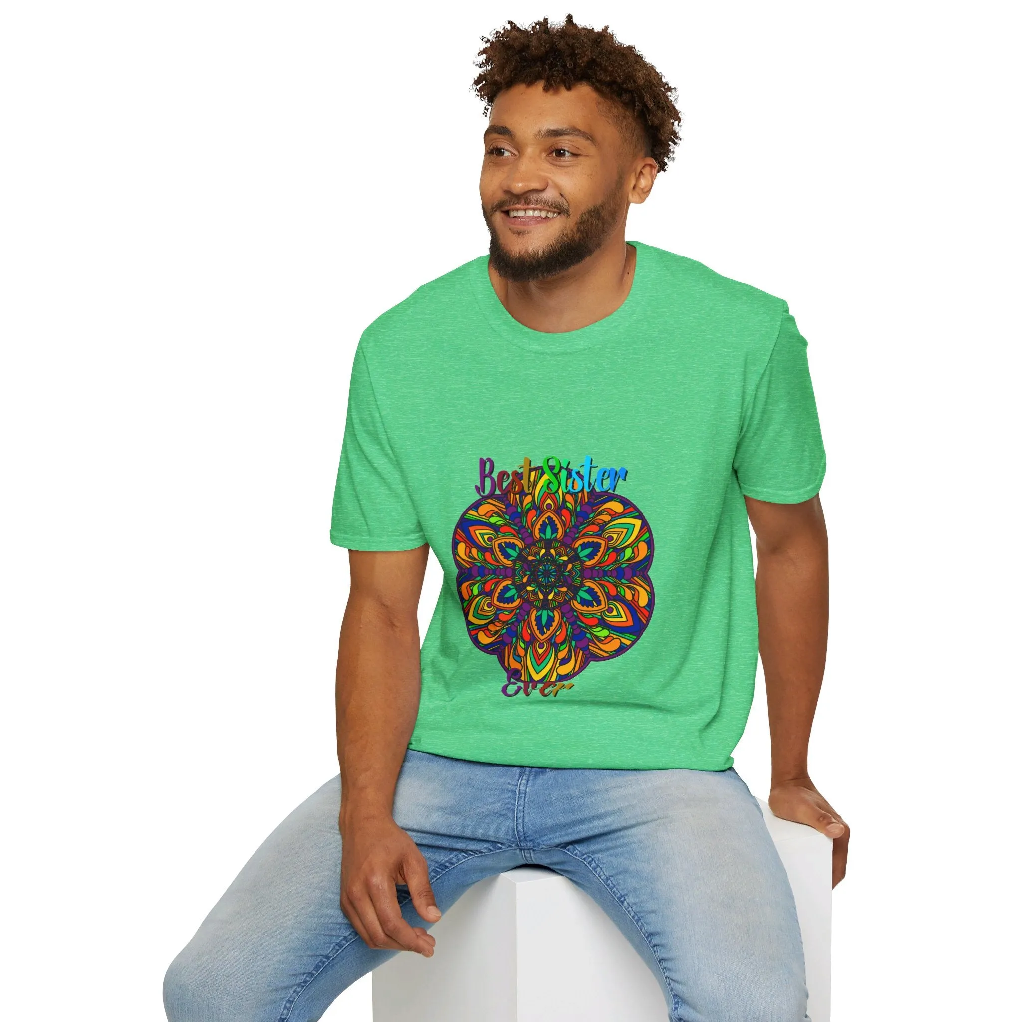 Mandala Art Gift Softstyle T-Shirt - Hand-Drawn Design