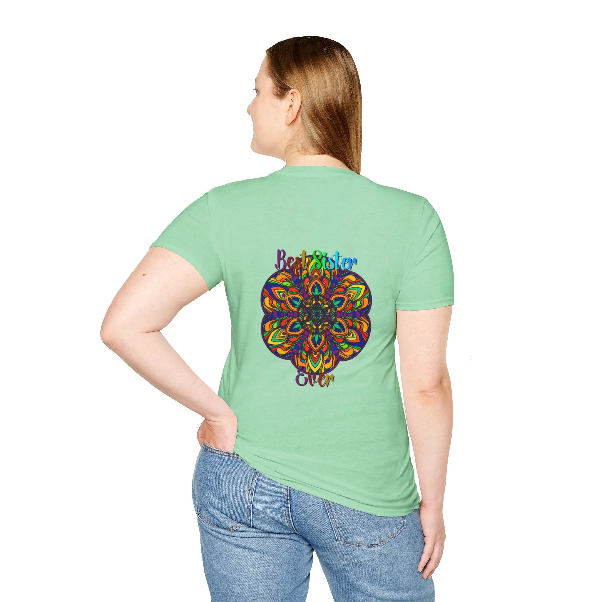 Mandala Art Gift Softstyle T-Shirt - Hand-Drawn Design