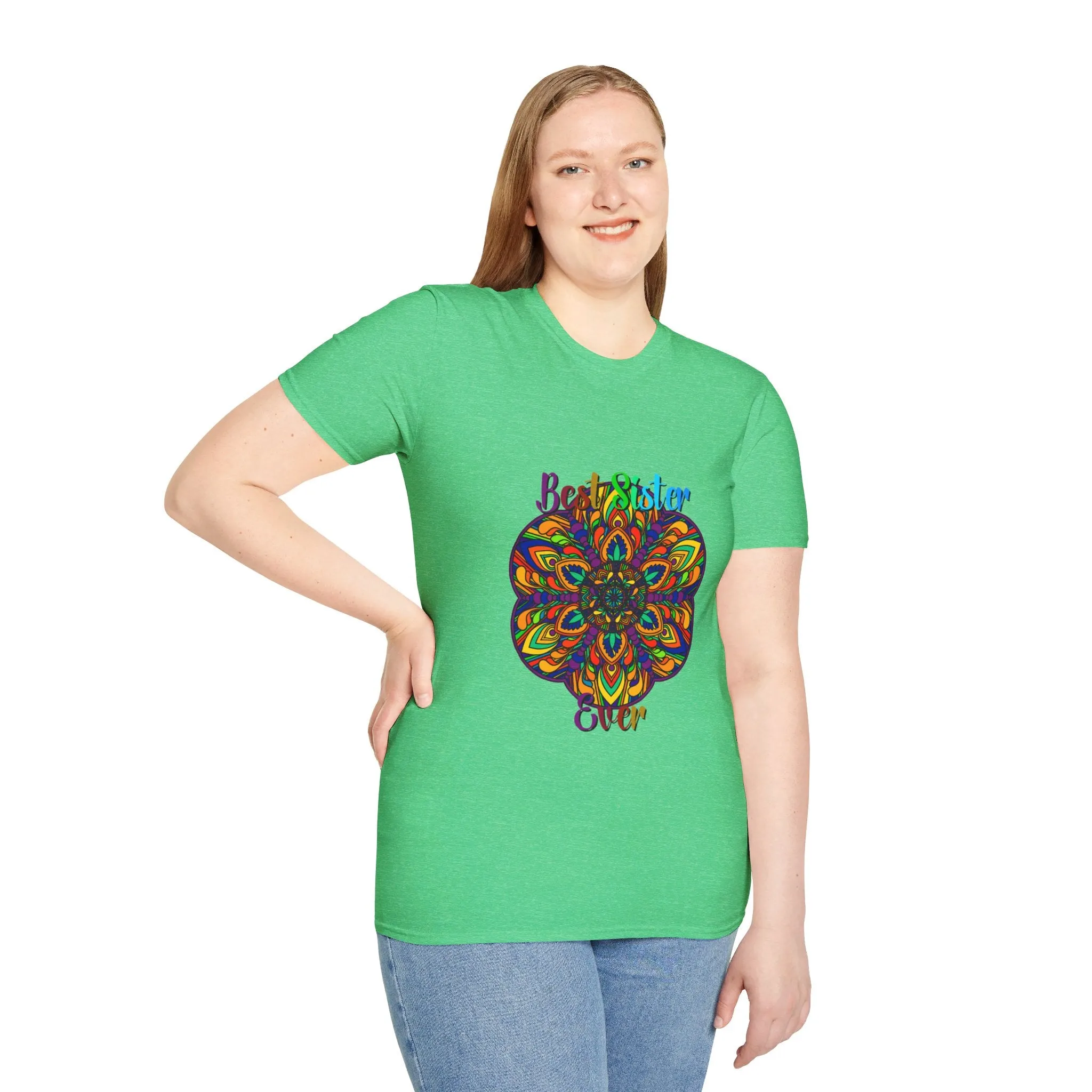 Mandala Art Gift Softstyle T-Shirt - Hand-Drawn Design