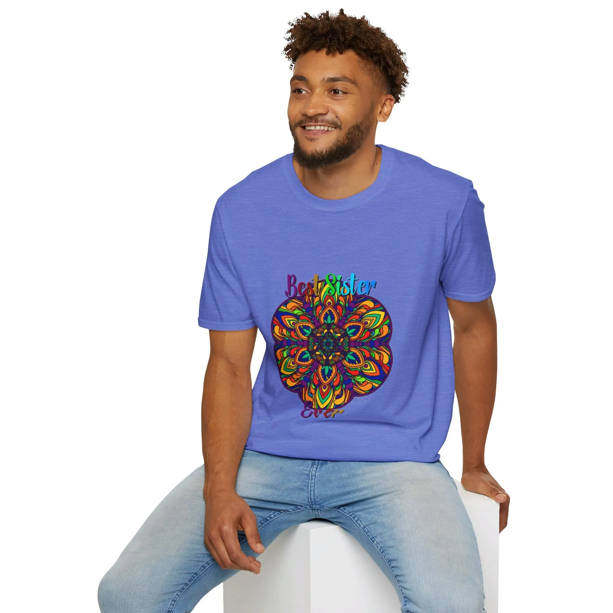 Mandala Art Gift Softstyle T-Shirt - Hand-Drawn Design