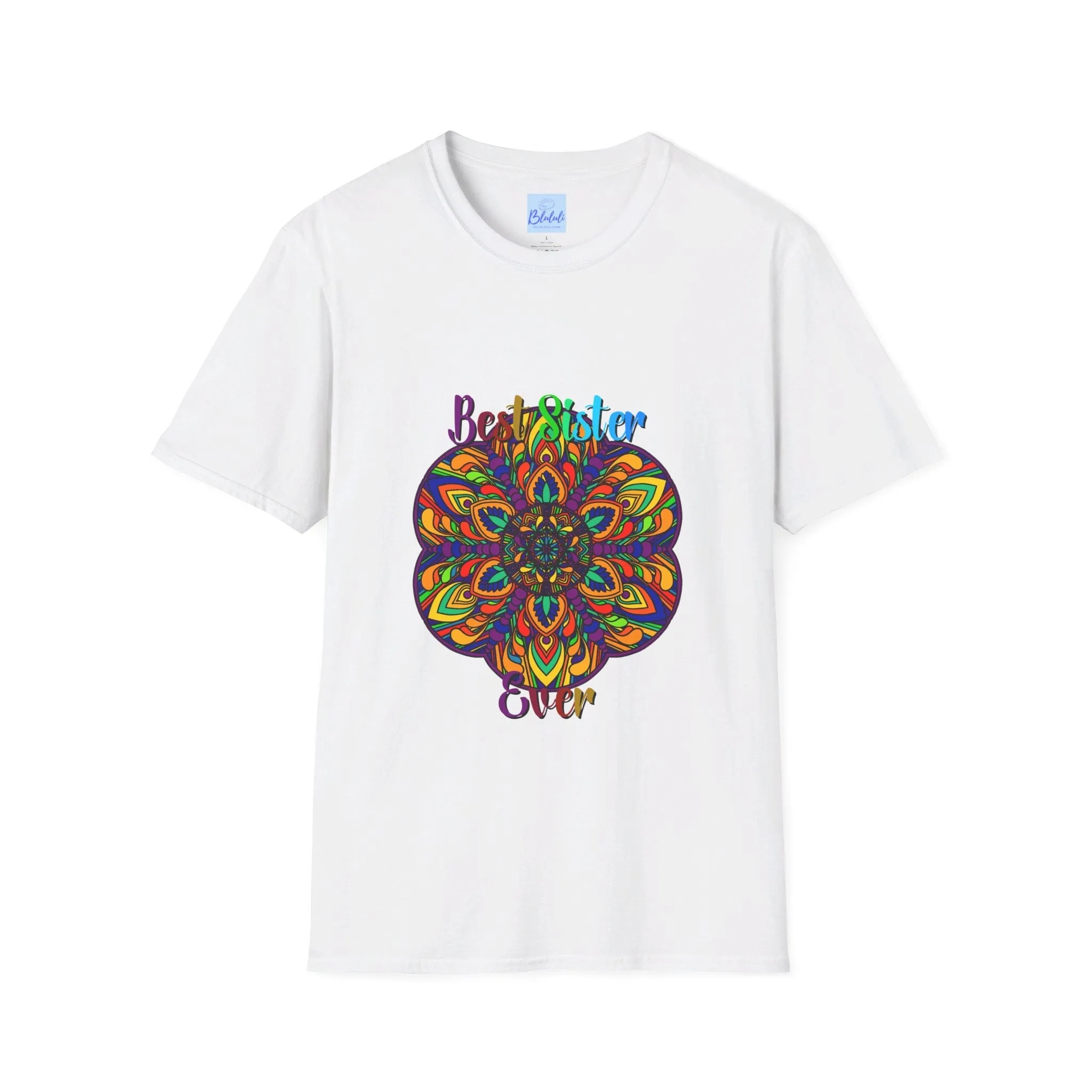 Mandala Art Gift Softstyle T-Shirt - Hand-Drawn Design