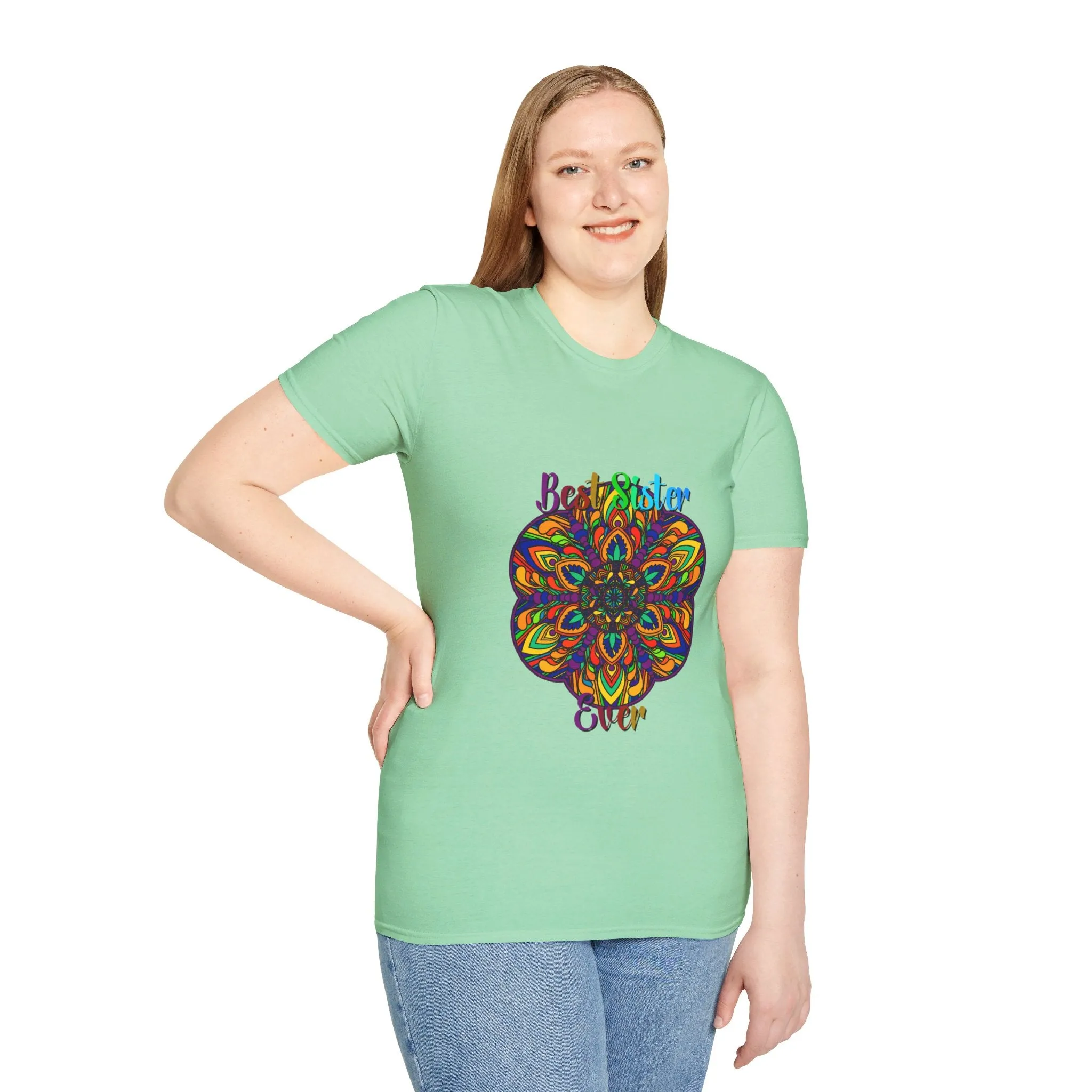 Mandala Art Gift Softstyle T-Shirt - Hand-Drawn Design