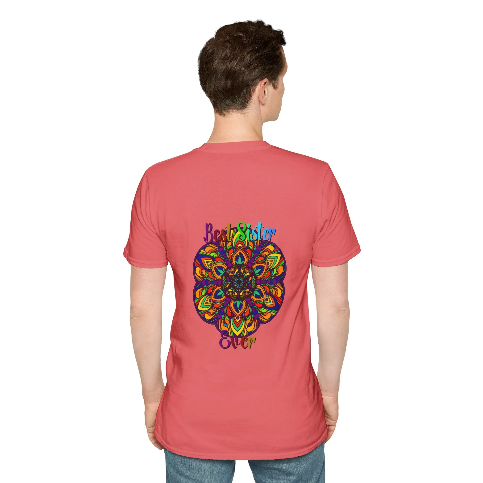 Mandala Art Gift Softstyle T-Shirt - Hand-Drawn Design