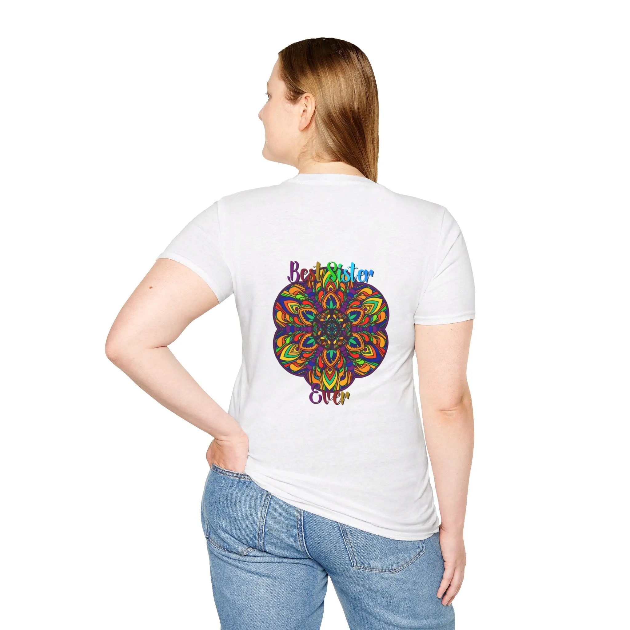 Mandala Art Gift Softstyle T-Shirt - Hand-Drawn Design