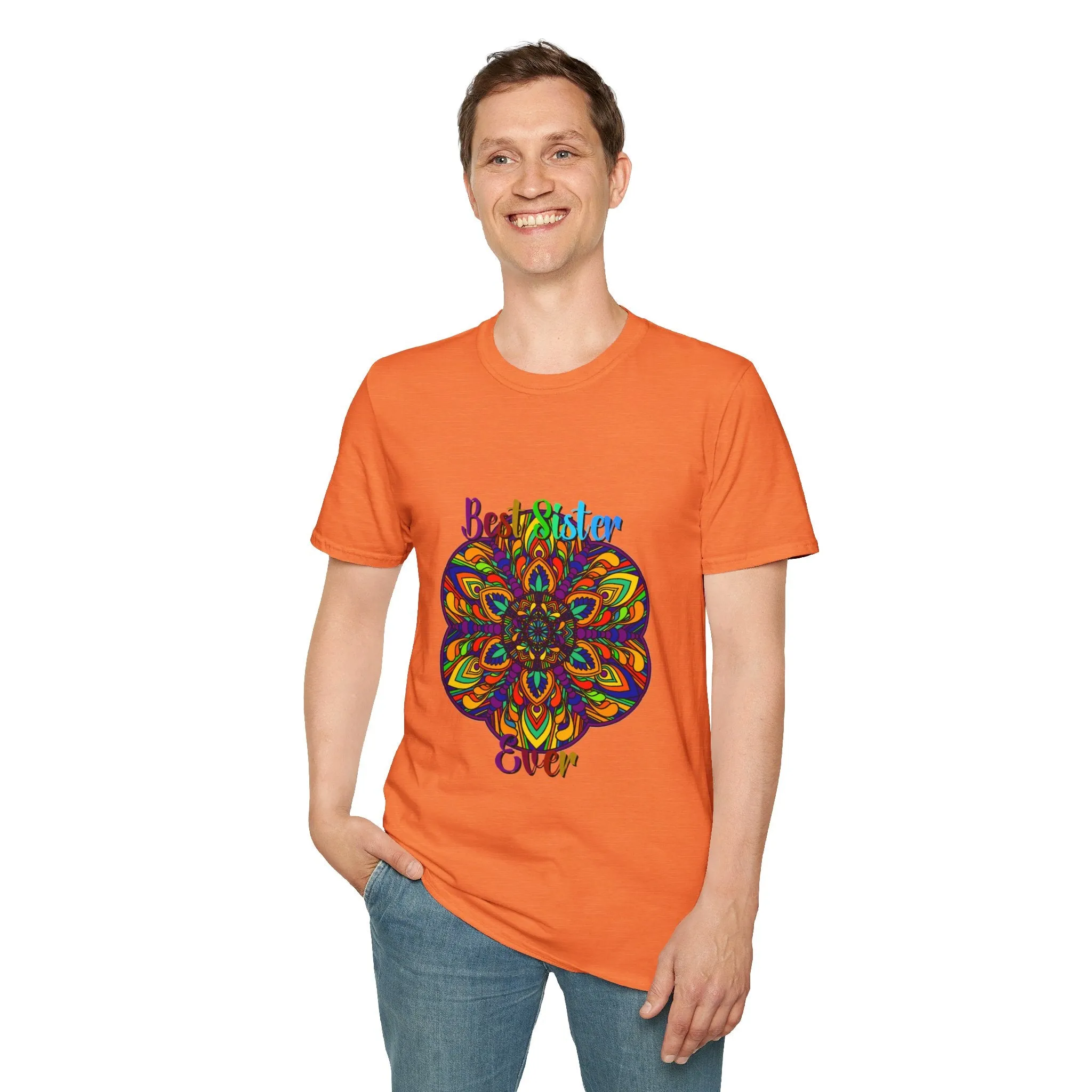 Mandala Art Gift Softstyle T-Shirt - Hand-Drawn Design