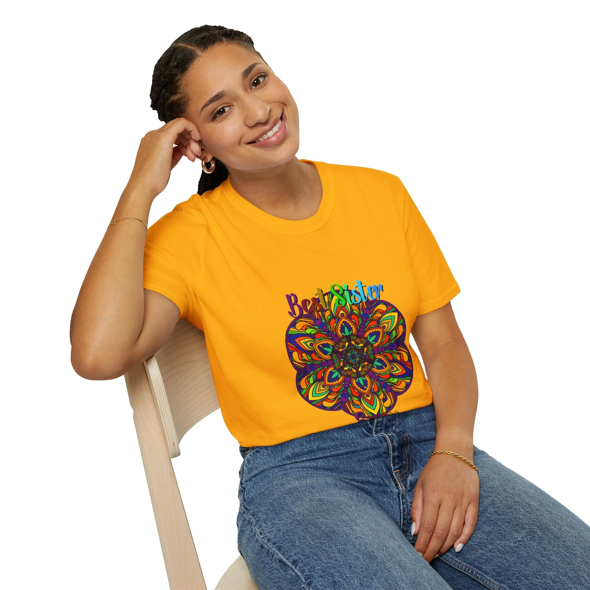 Mandala Art Gift Softstyle T-Shirt - Hand-Drawn Design