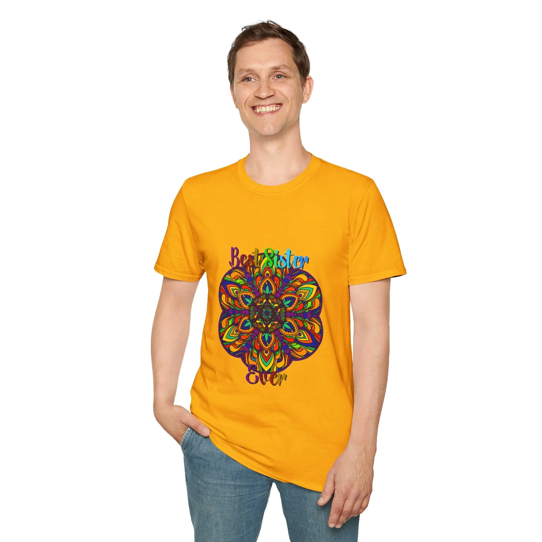 Mandala Art Gift Softstyle T-Shirt - Hand-Drawn Design