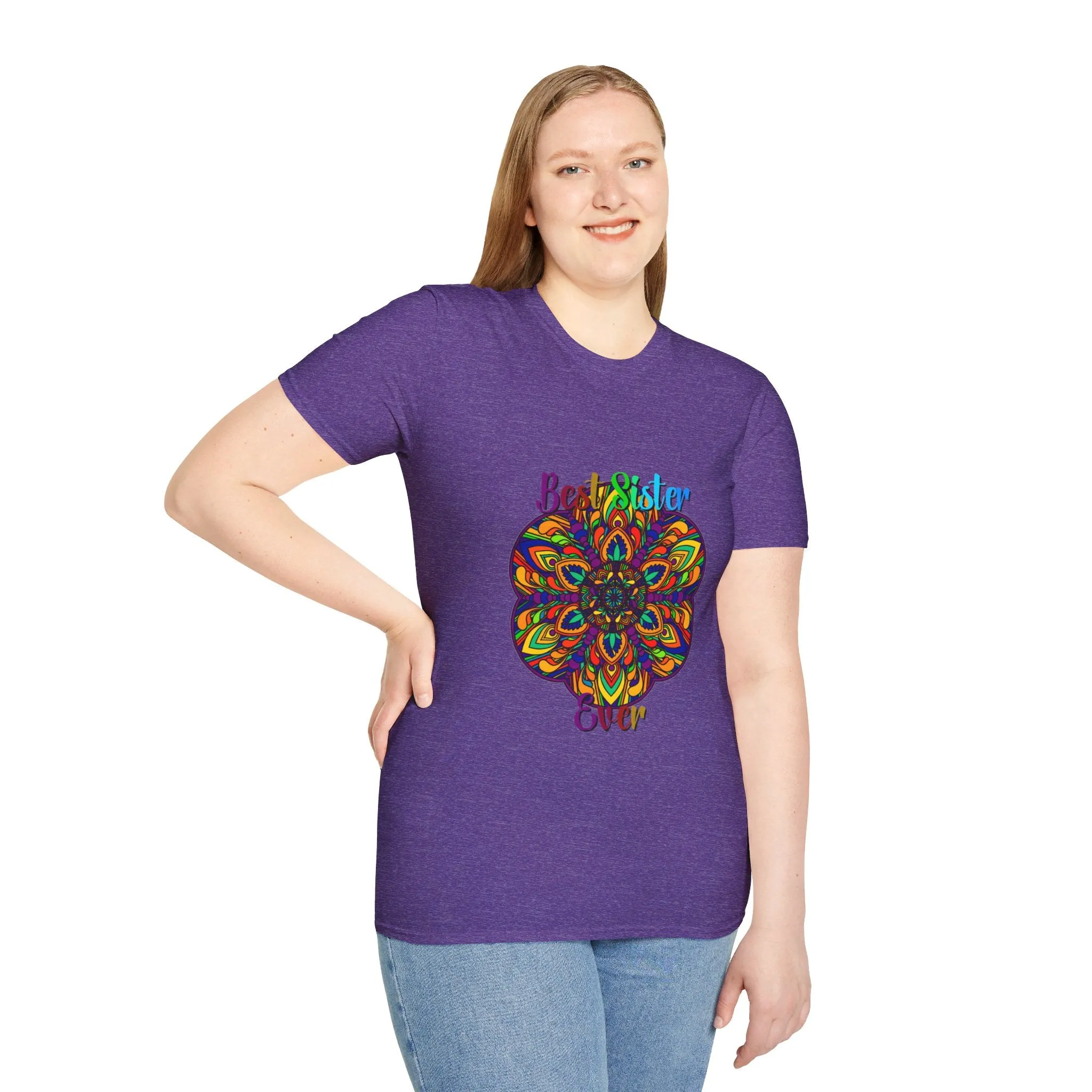 Mandala Art Gift Softstyle T-Shirt - Hand-Drawn Design