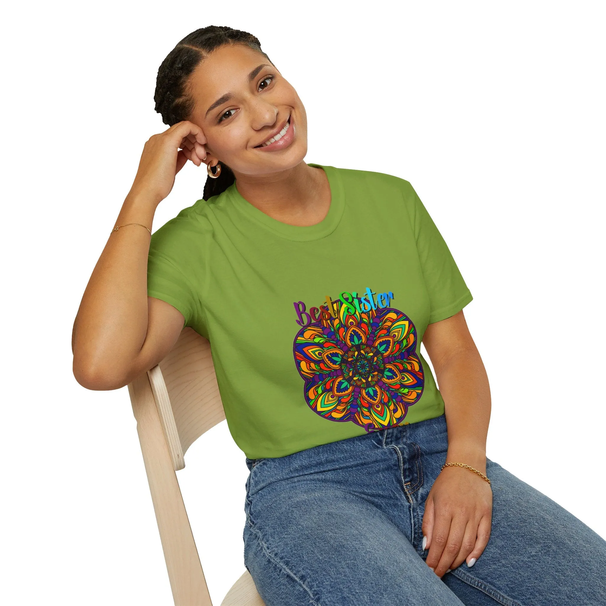 Mandala Art Gift Softstyle T-Shirt - Hand-Drawn Design