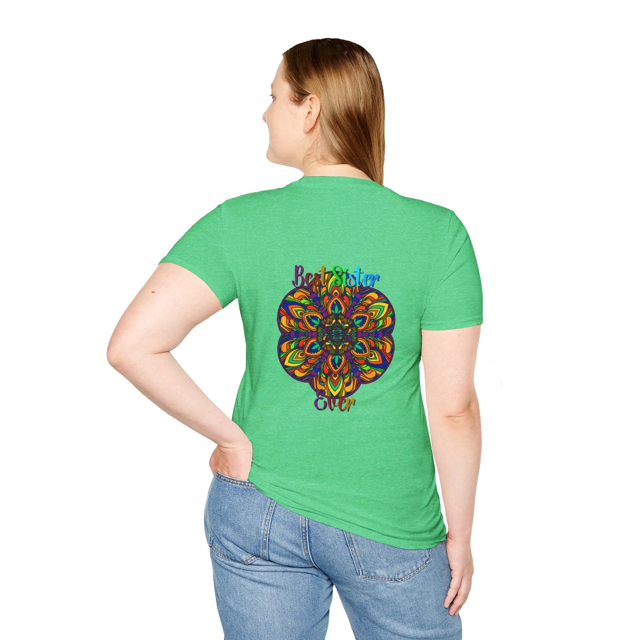 Mandala Art Gift Softstyle T-Shirt - Hand-Drawn Design