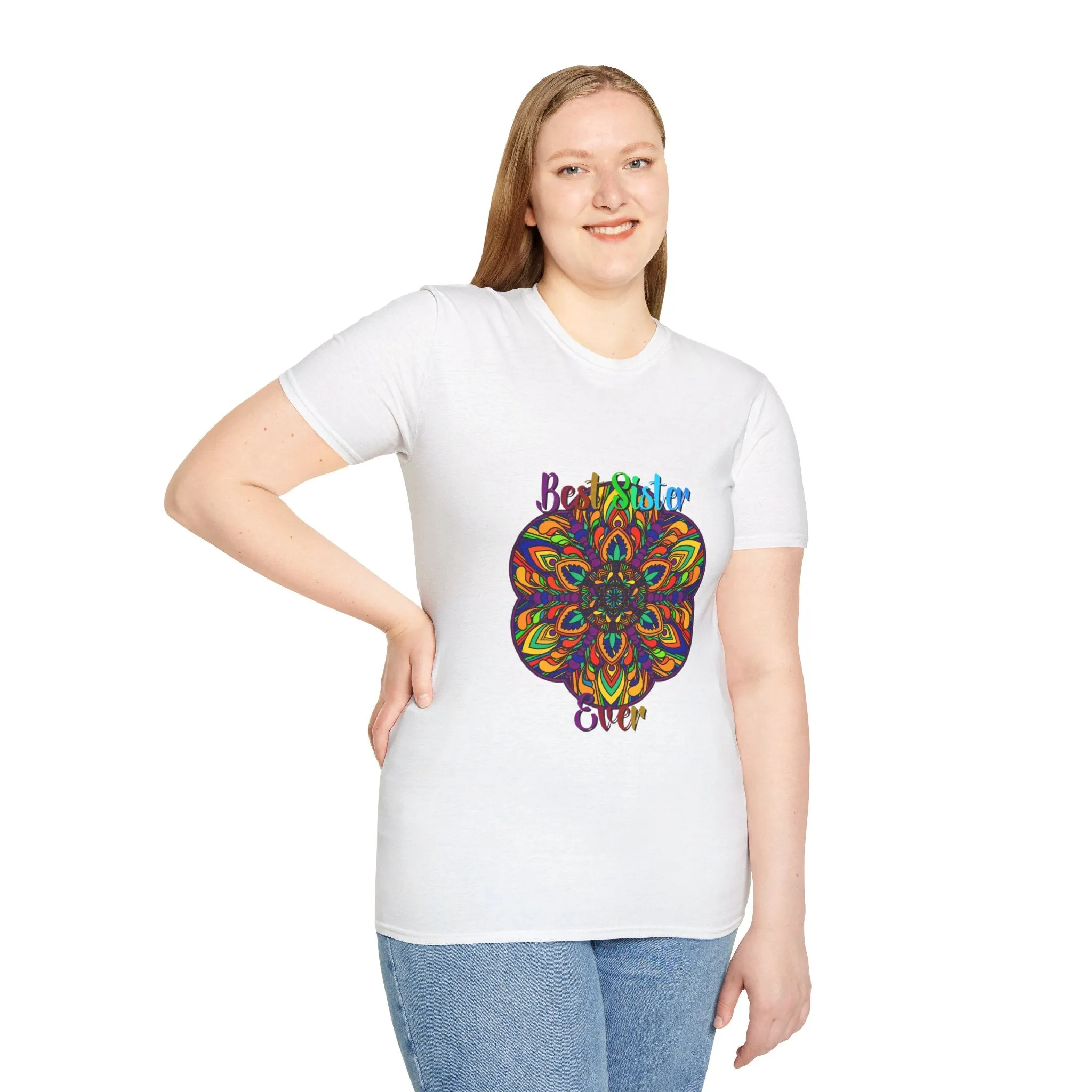 Mandala Art Gift Softstyle T-Shirt - Hand-Drawn Design