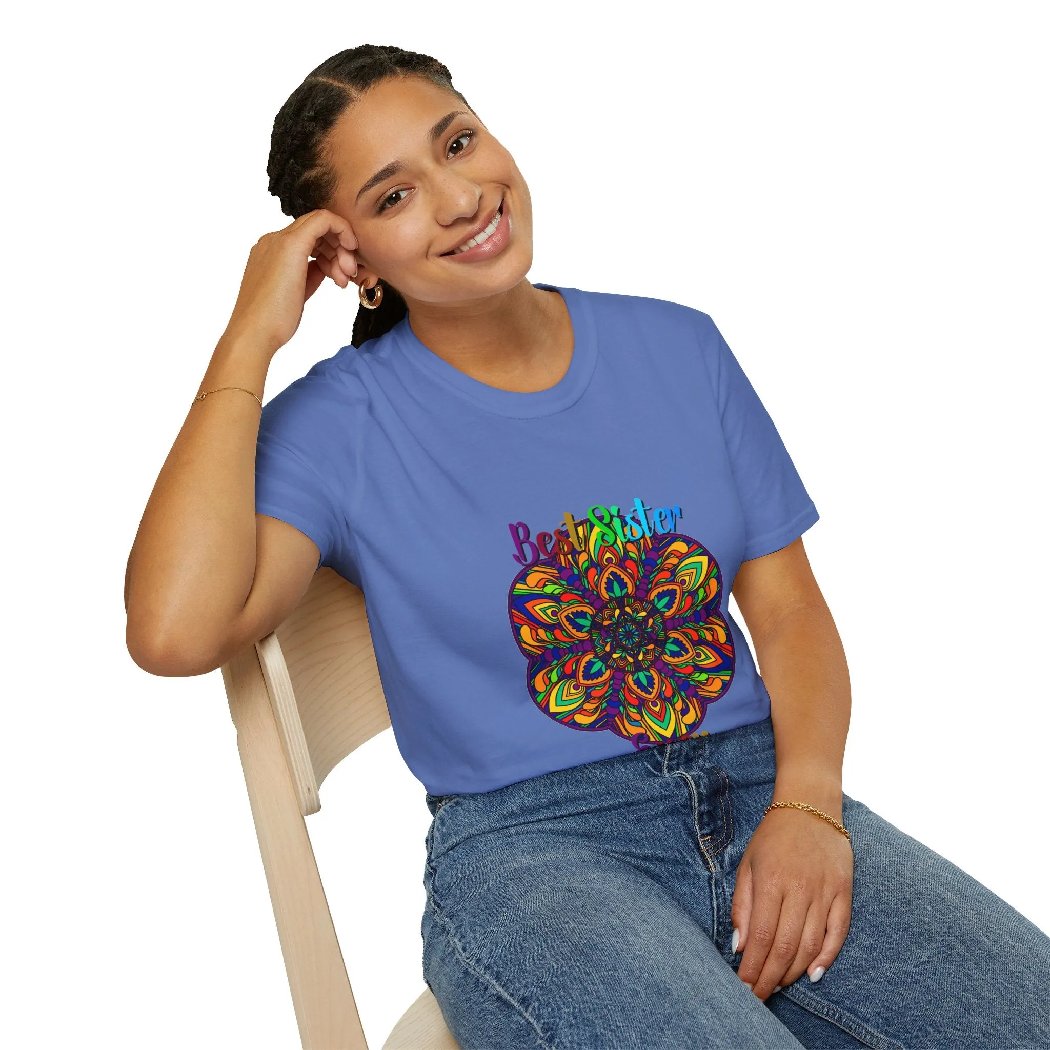 Mandala Art Gift Softstyle T-Shirt - Hand-Drawn Design