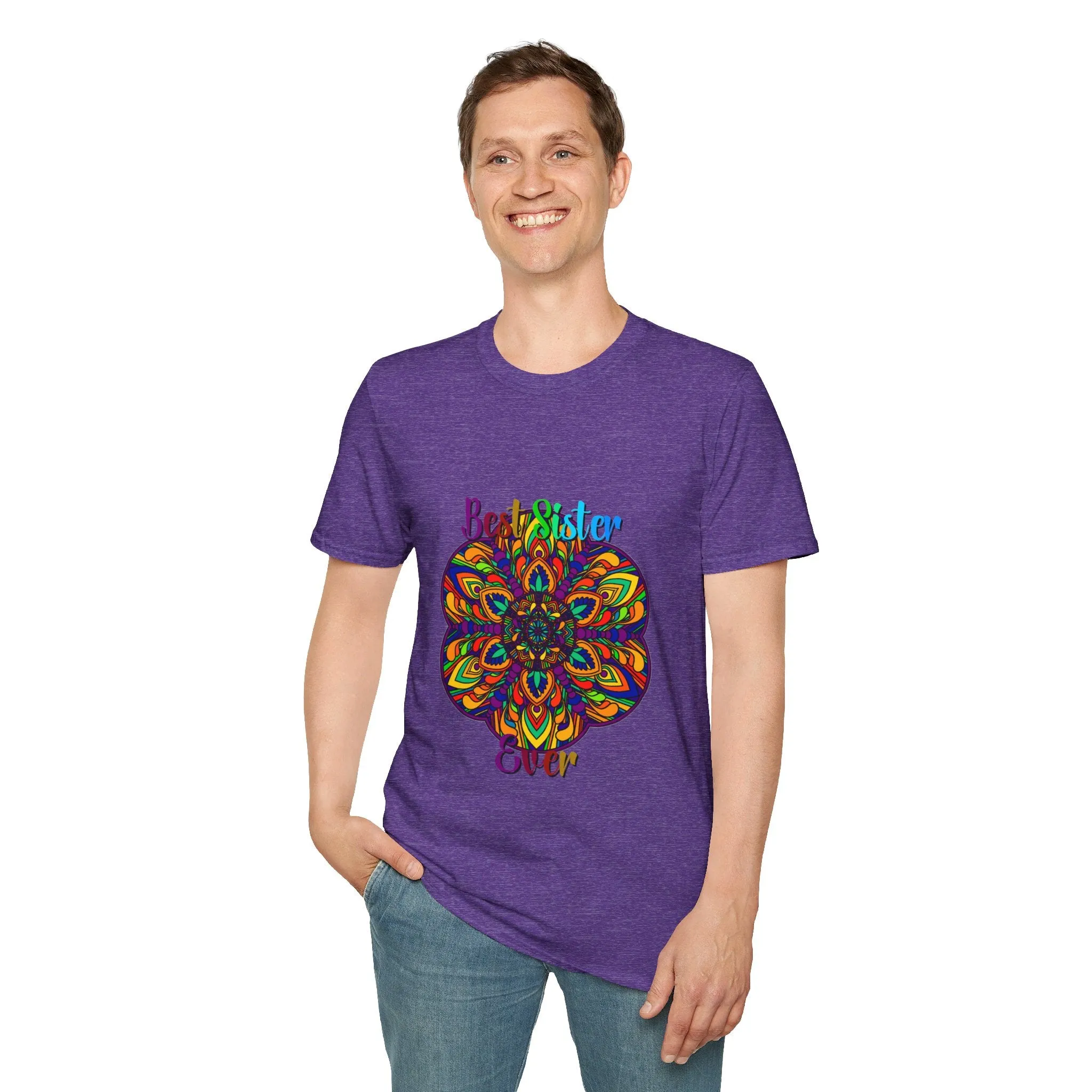 Mandala Art Gift Softstyle T-Shirt - Hand-Drawn Design