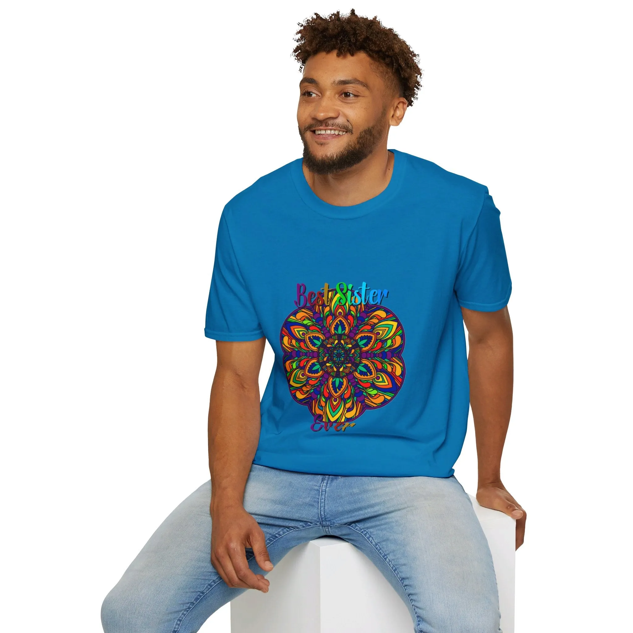 Mandala Art Gift Softstyle T-Shirt - Hand-Drawn Design