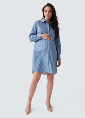 Maternity Poplin Shirt Dress