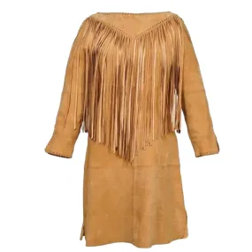 Maya fringed western suede coat