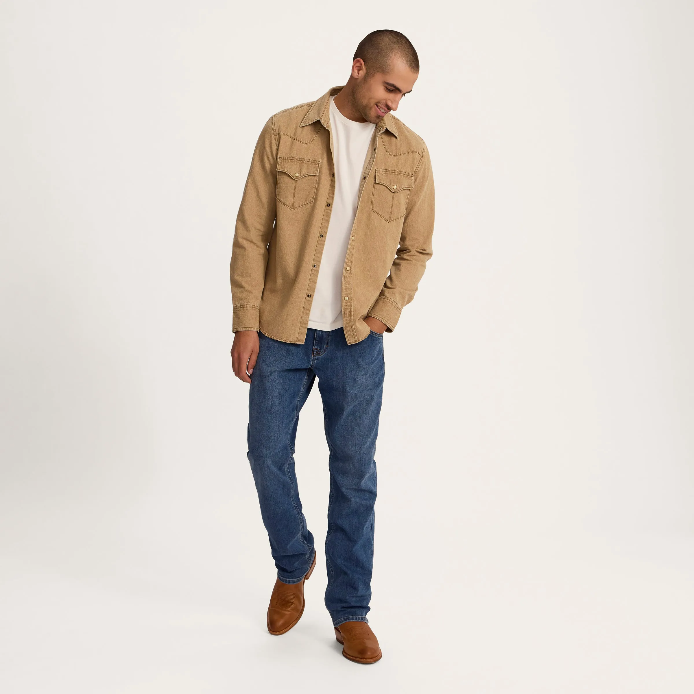 Men's Denim Pearl Snap