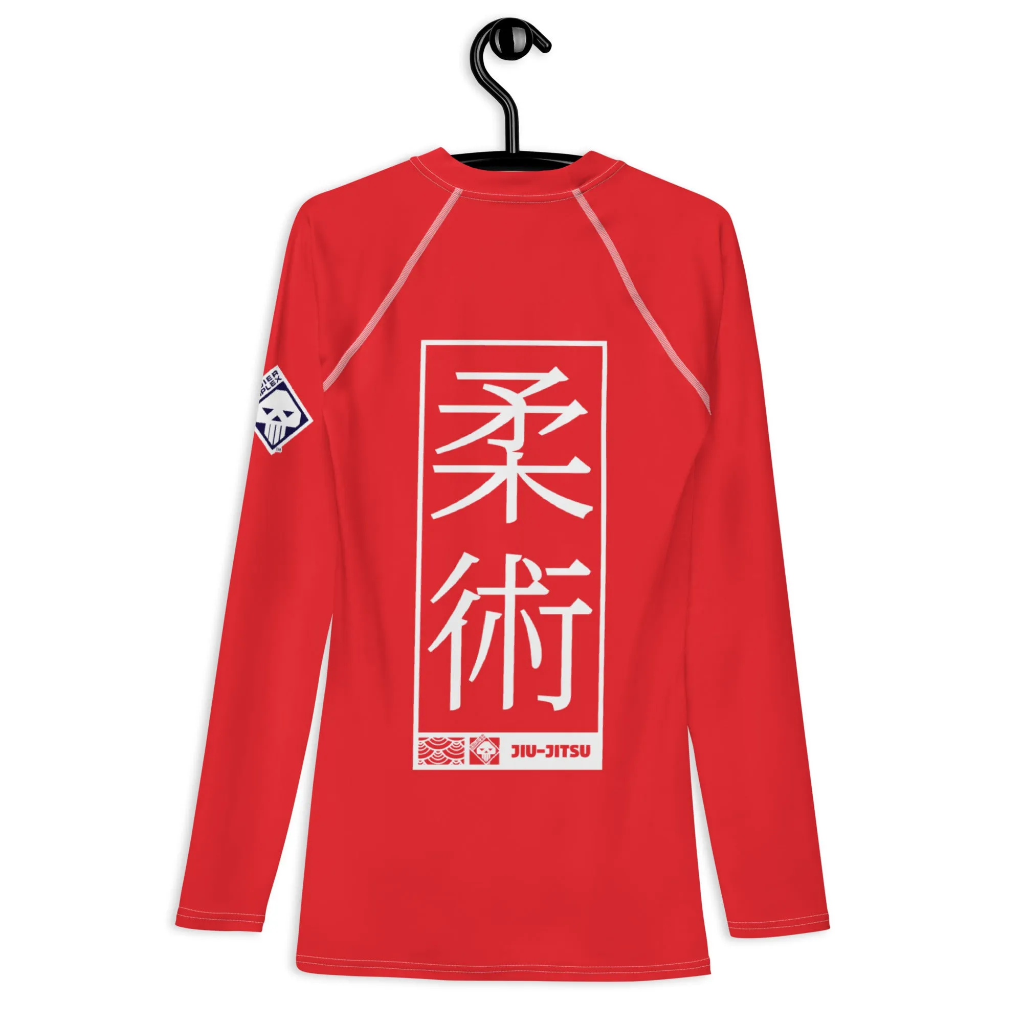 Mens Long Sleeve BJJ Rash Guard - Jiu-Jitsu 002 - Scarlet