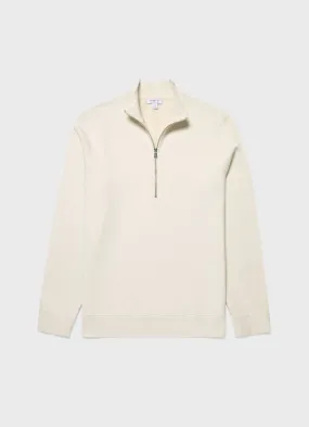 Men's Undyed Half Zip Loopback Sweatshirt in Undyed