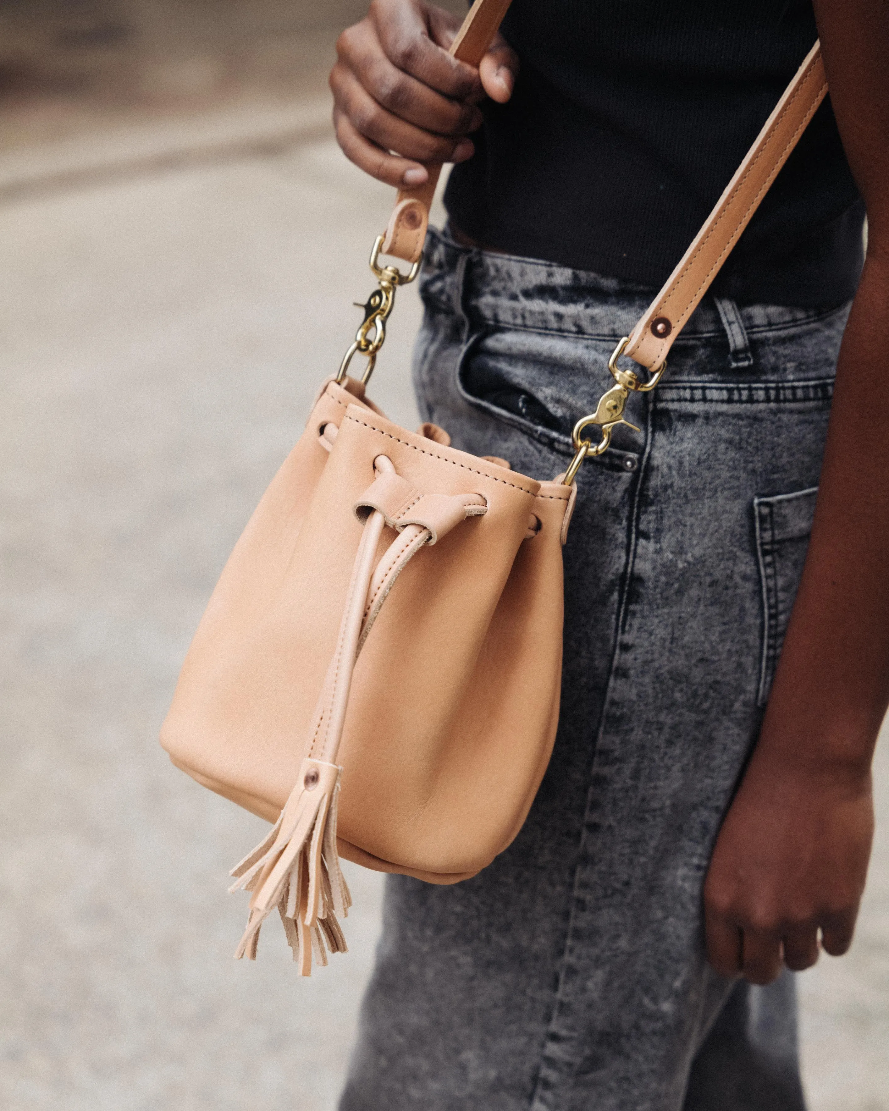 Natural Essex Mini Bucket Bag