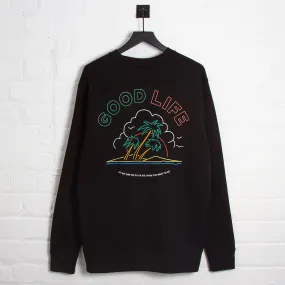 Neon Good Life Back Print - Sweatshirt - Black