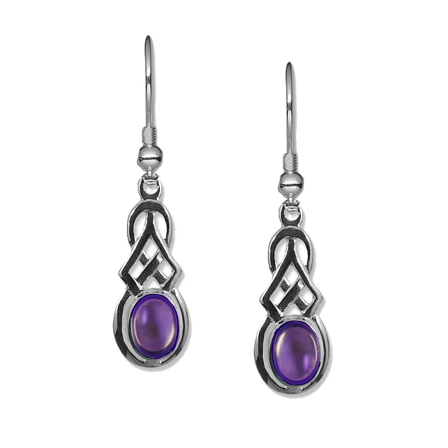 NEW: Celtic Knot Earrings - Oval Amethyst