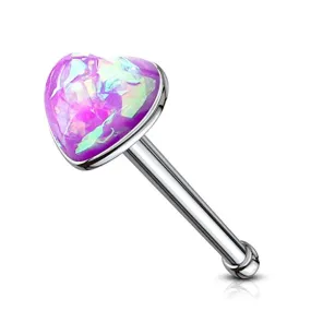 Opal Glitter set 3mm Heart Top 316L Surgical Steel WildKlass Nose Stud Rings