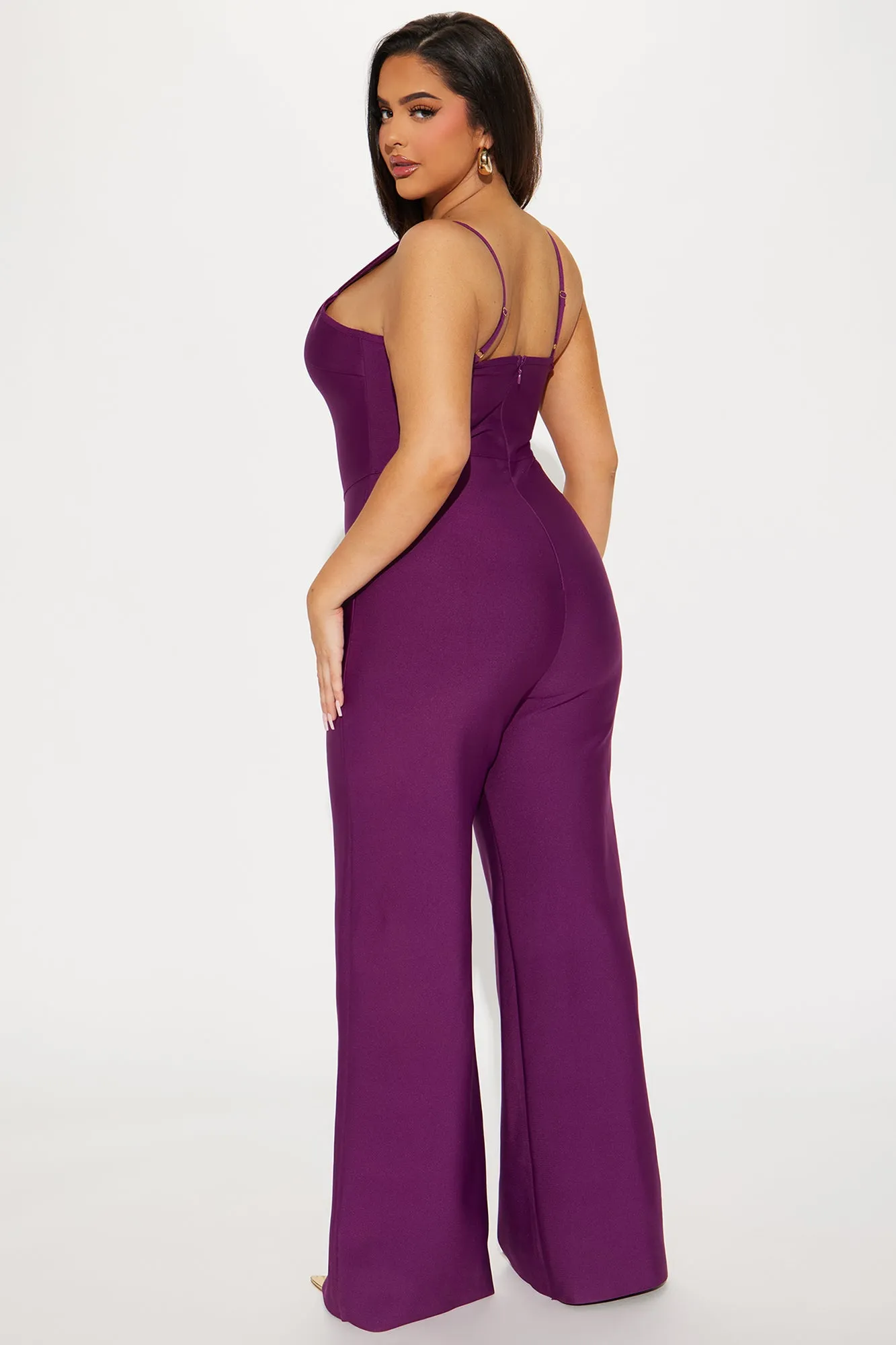 Over The Top Bandage Jumpsuit - Plum