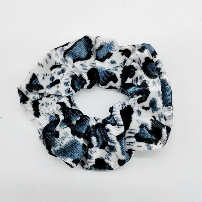 Oversized Leopard Dots Tie Dye Velvet Hair Scrunchies Hairbands