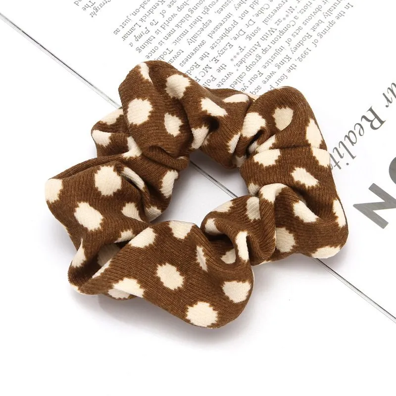 Oversized Leopard Dots Tie Dye Velvet Hair Scrunchies Hairbands