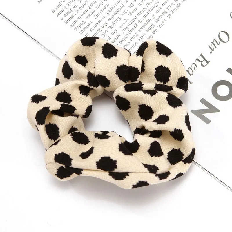 Oversized Leopard Dots Tie Dye Velvet Hair Scrunchies Hairbands