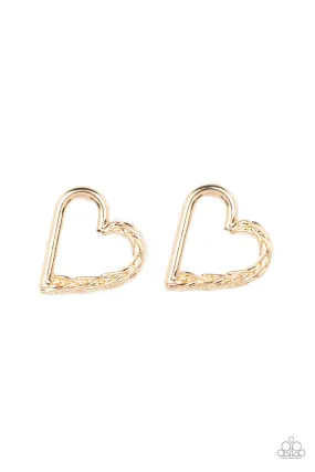 Paparazzi Cupid, Who? - Gold Heart Earrings