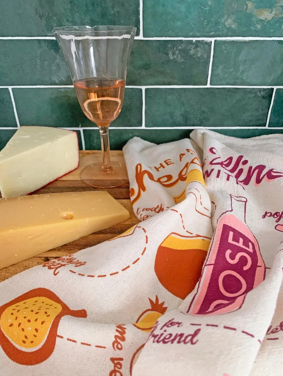 Perfect Pairing - A Wine & Cheese Tea Towel Set