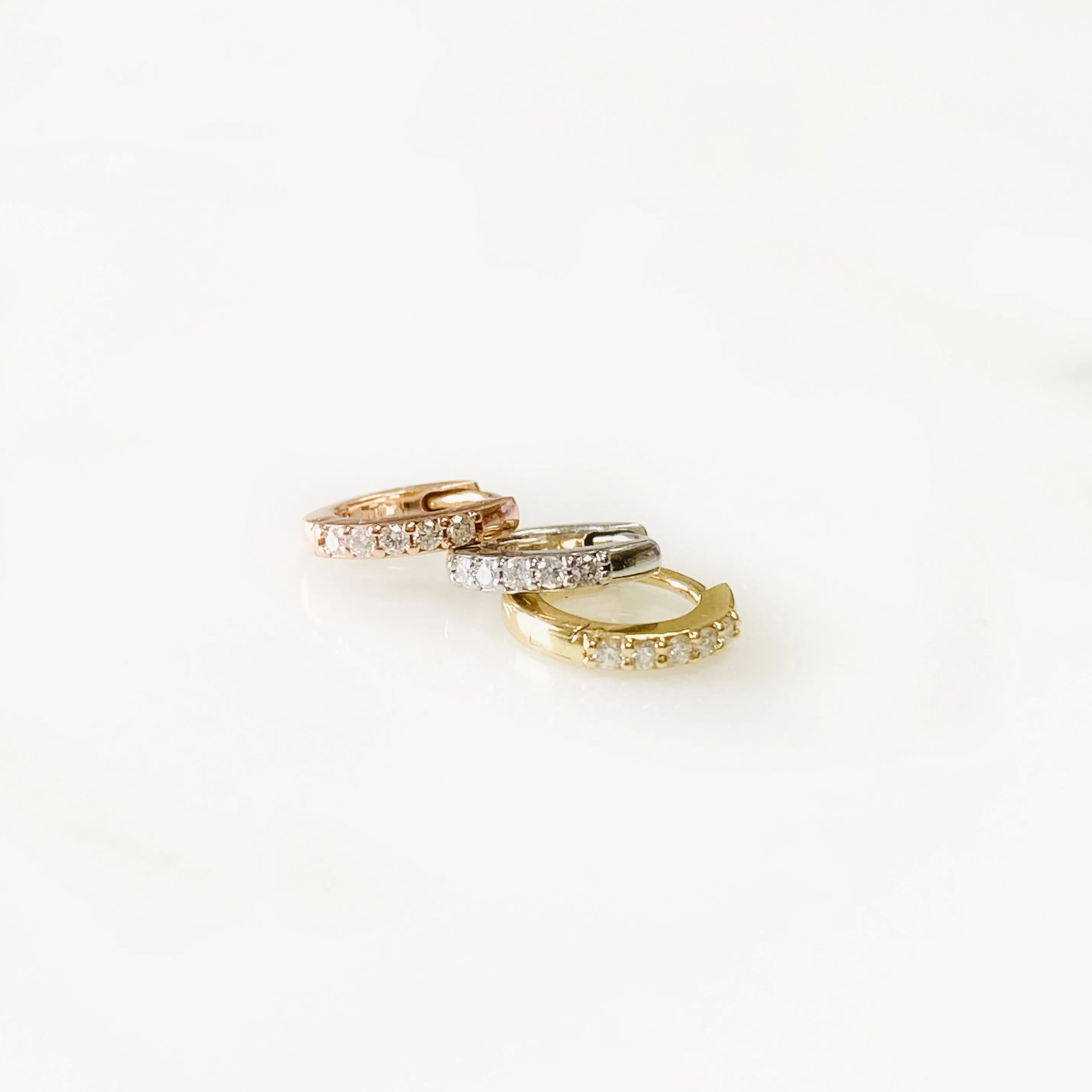 Petite Diamond Huggie Hoop Earrings