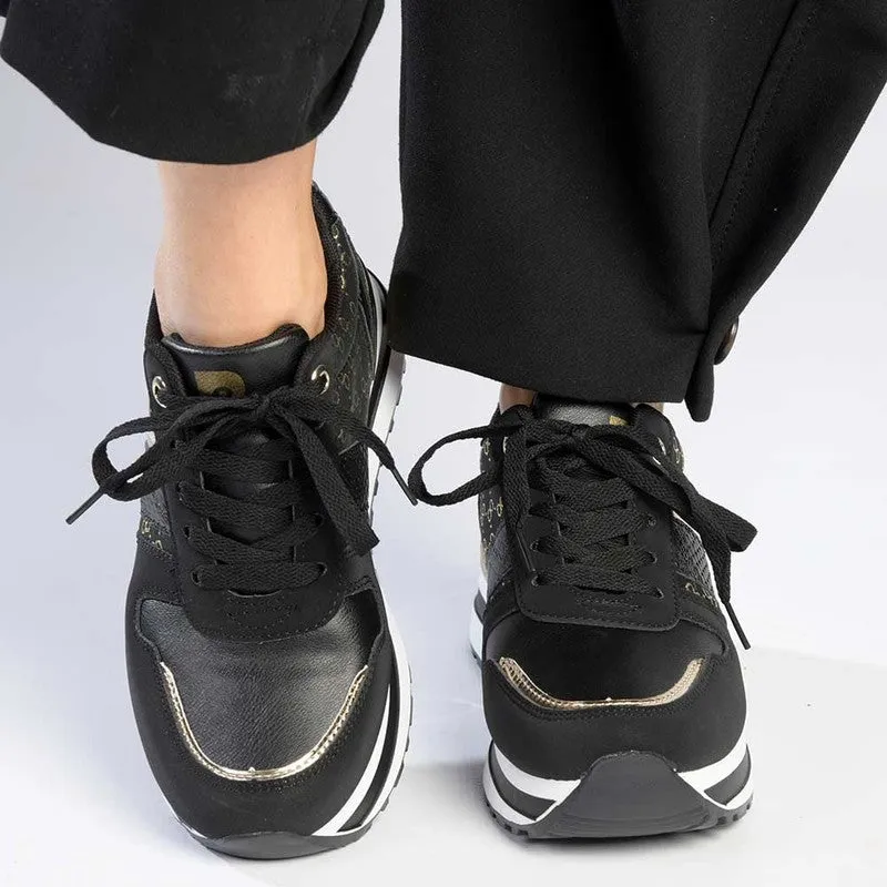 Pierre Cardin Aurora Lace Up Sneaker- Black Metallic