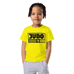 Playful Performance: Boy's Short Sleeve Judo Rash Guard - Golden Sun