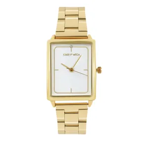 Quad White Dial Gold Metallic Strap Watch