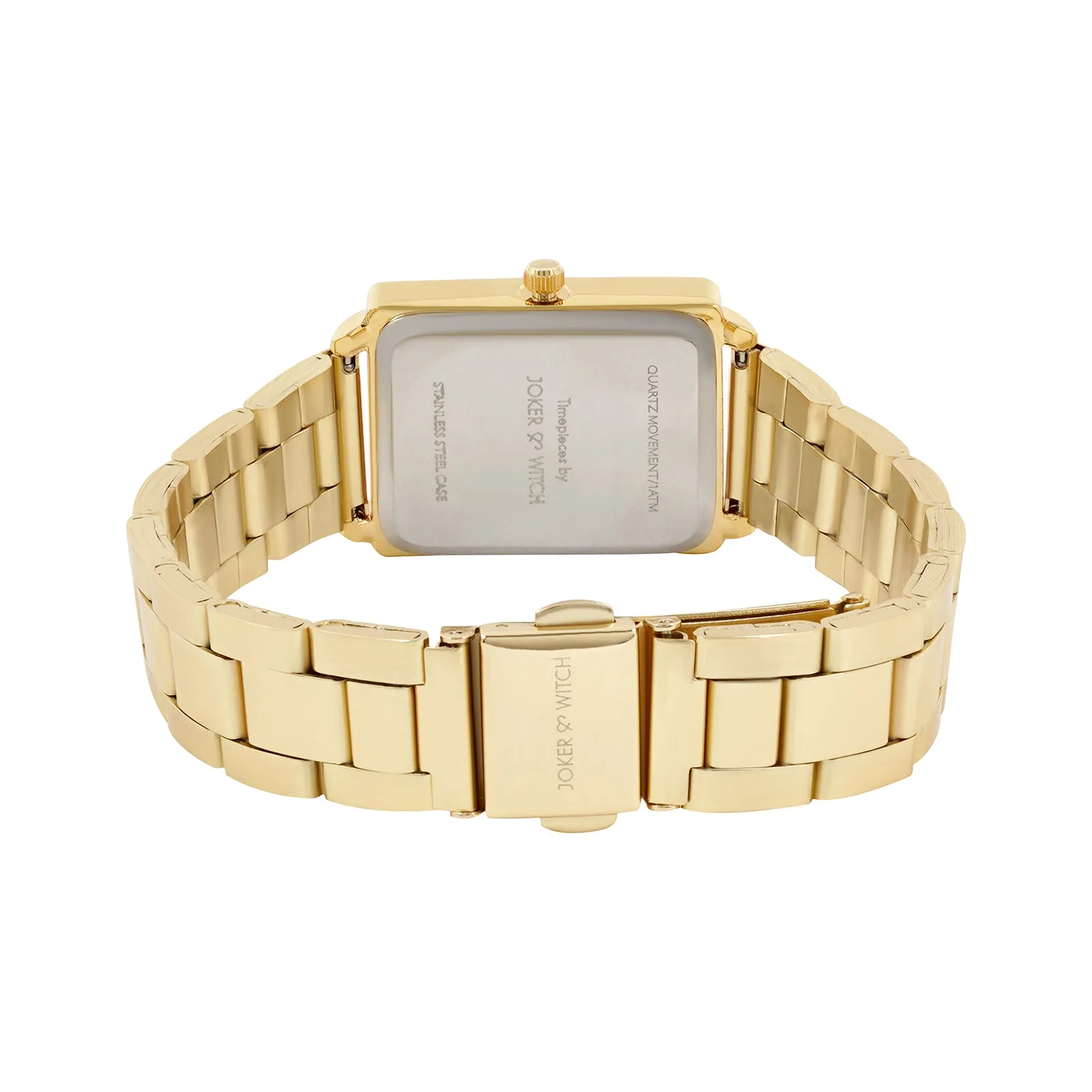 Quad White Dial Gold Metallic Strap Watch