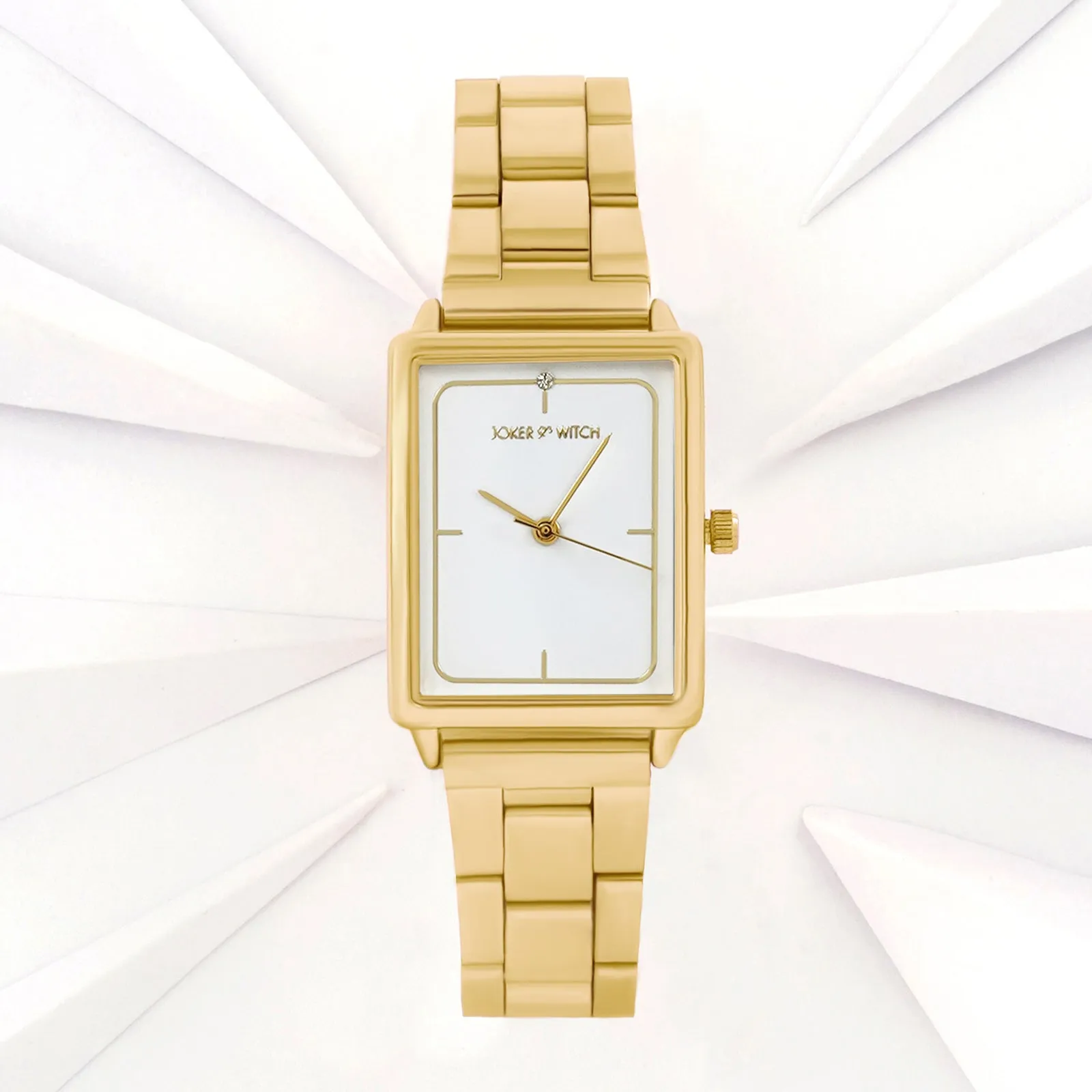 Quad White Dial Gold Metallic Strap Watch