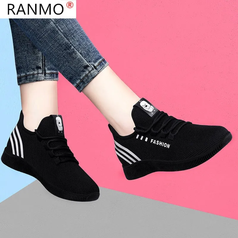 RANMO New Women Breathable Mesh Platform Tennis Sneakers