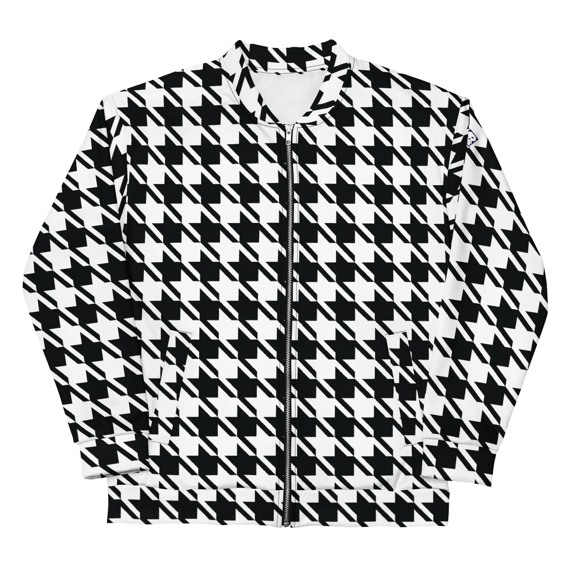 Refined Charm: Women's Classic Houndstooth Bomber 002