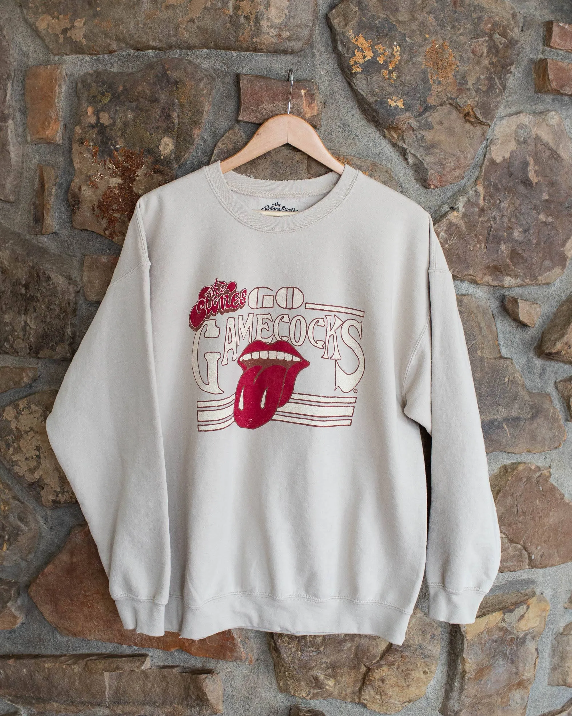 Rolling Stones Gamecocks Stoned Sand Thrifted Sweatshirt