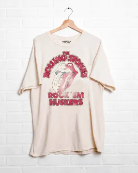 Rolling Stones Rock 'Em Huskers Off White Thrifted Tee