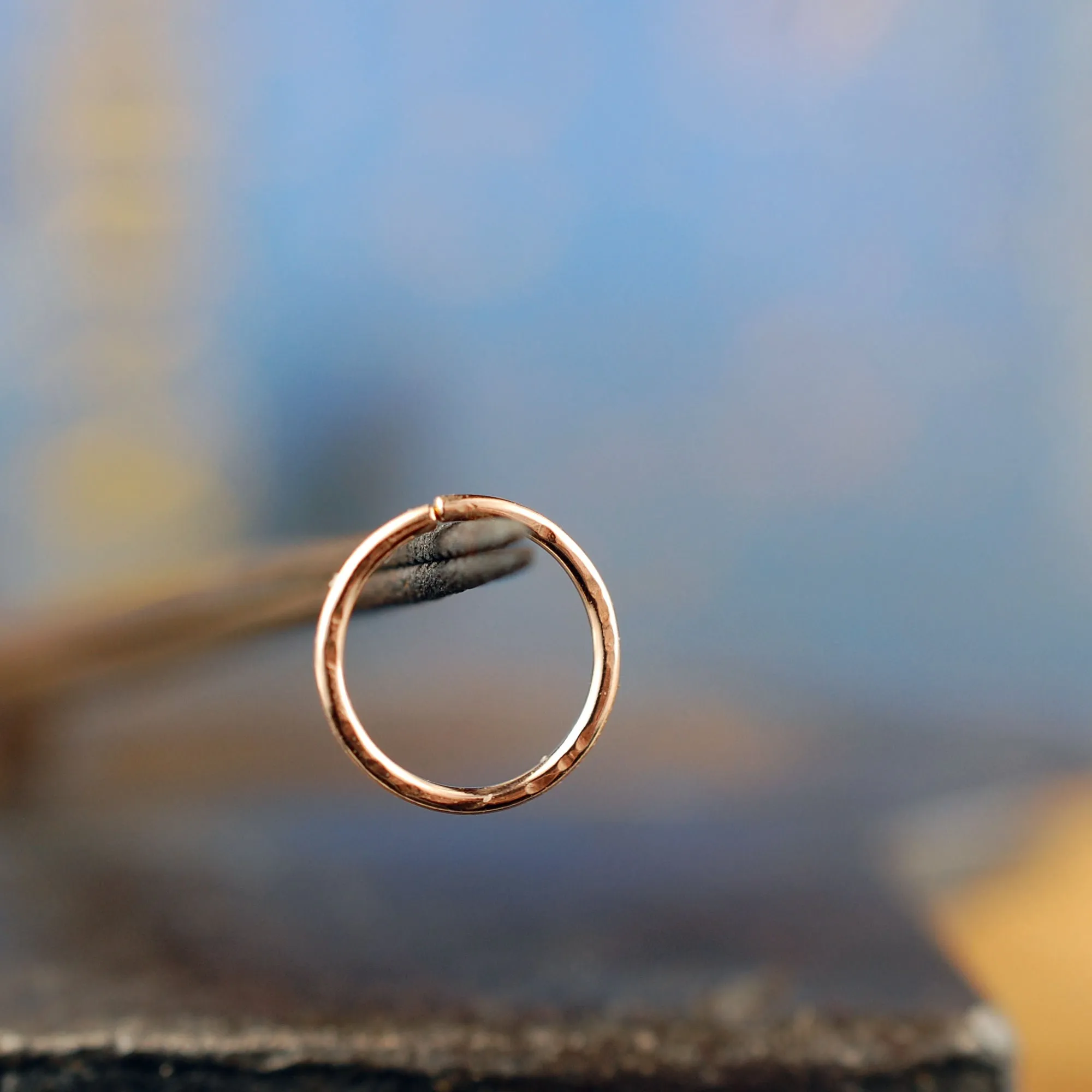 Rose Gold Textured Nose Ring