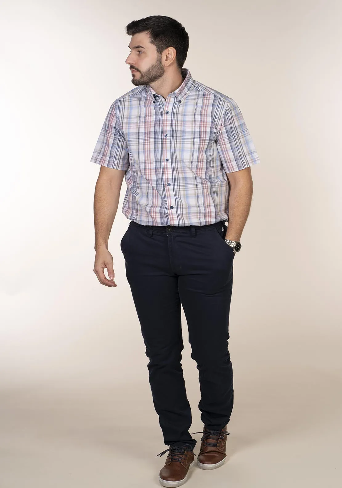 Short Sleeve Check Shirt - Multi