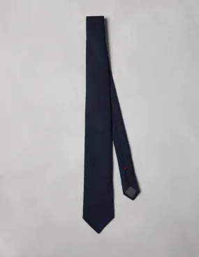 Silk Chevron Tie | Navy