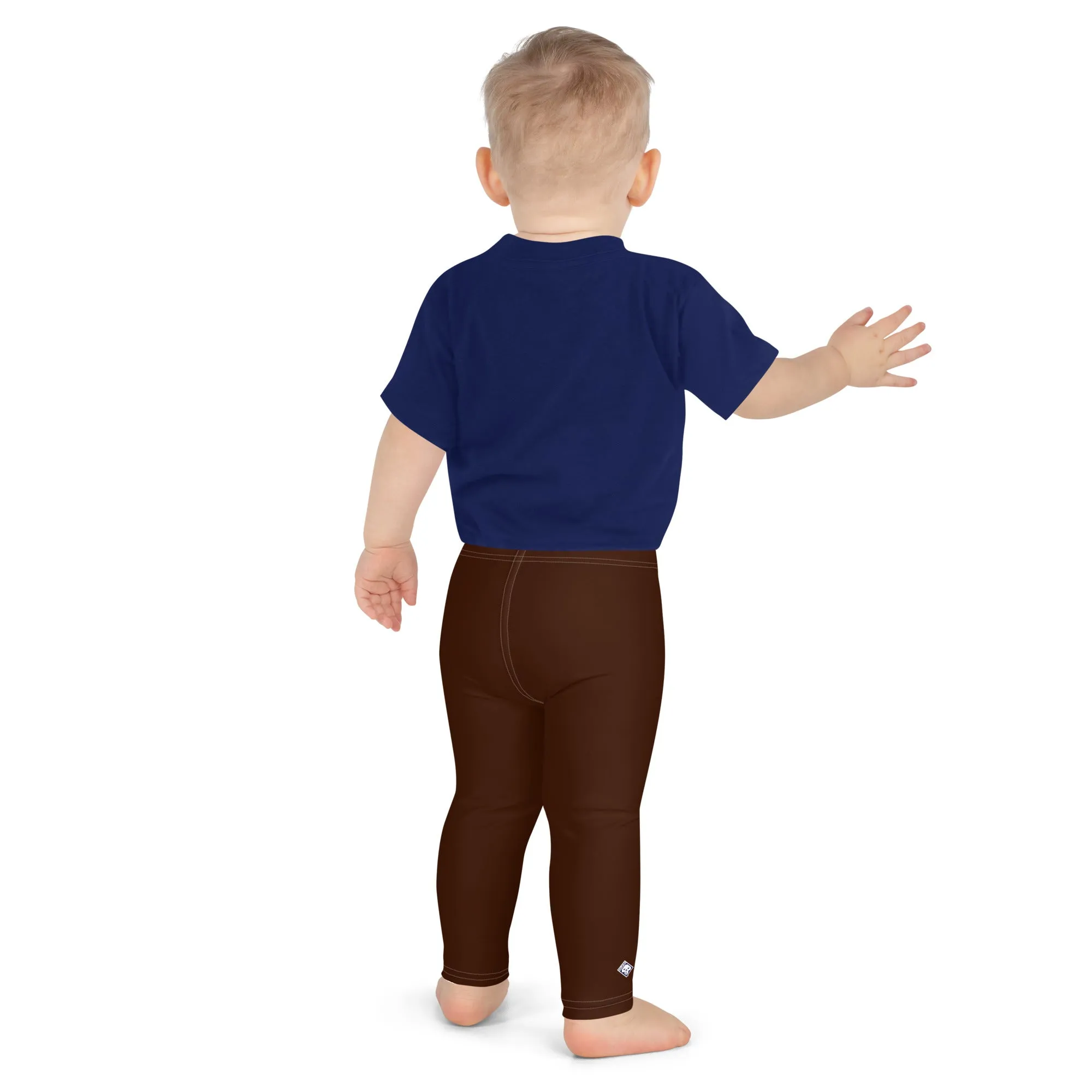 Stay Active, Stay Stylish: Boys' Solid Athletic Leggings - Chocolate