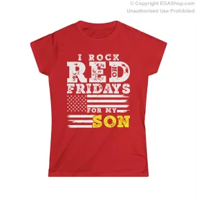 T-Shirt, Ladies Fit: Rock Red For My Son