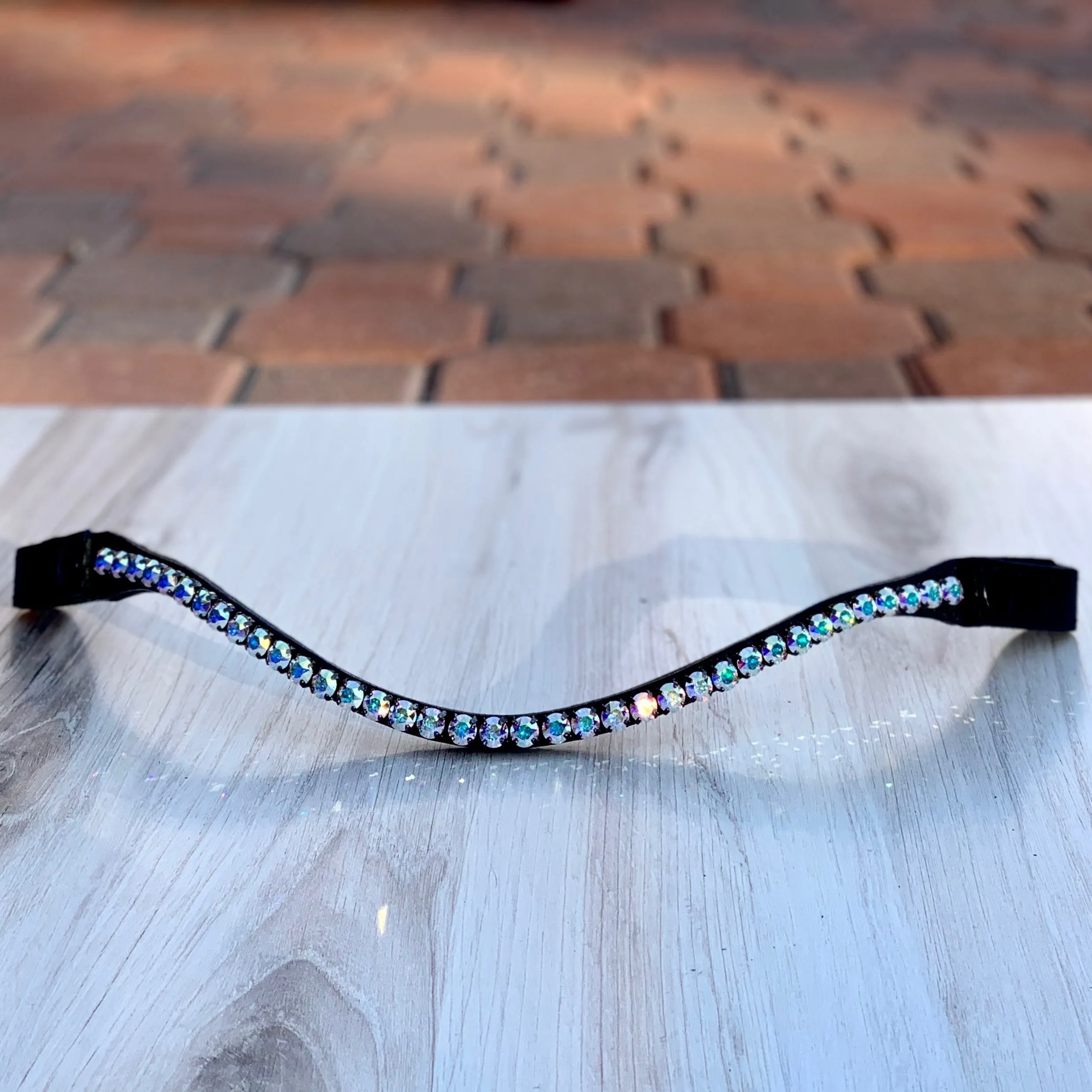 The Celebration - Crystal Slimline Browband with Snaps & Velcro